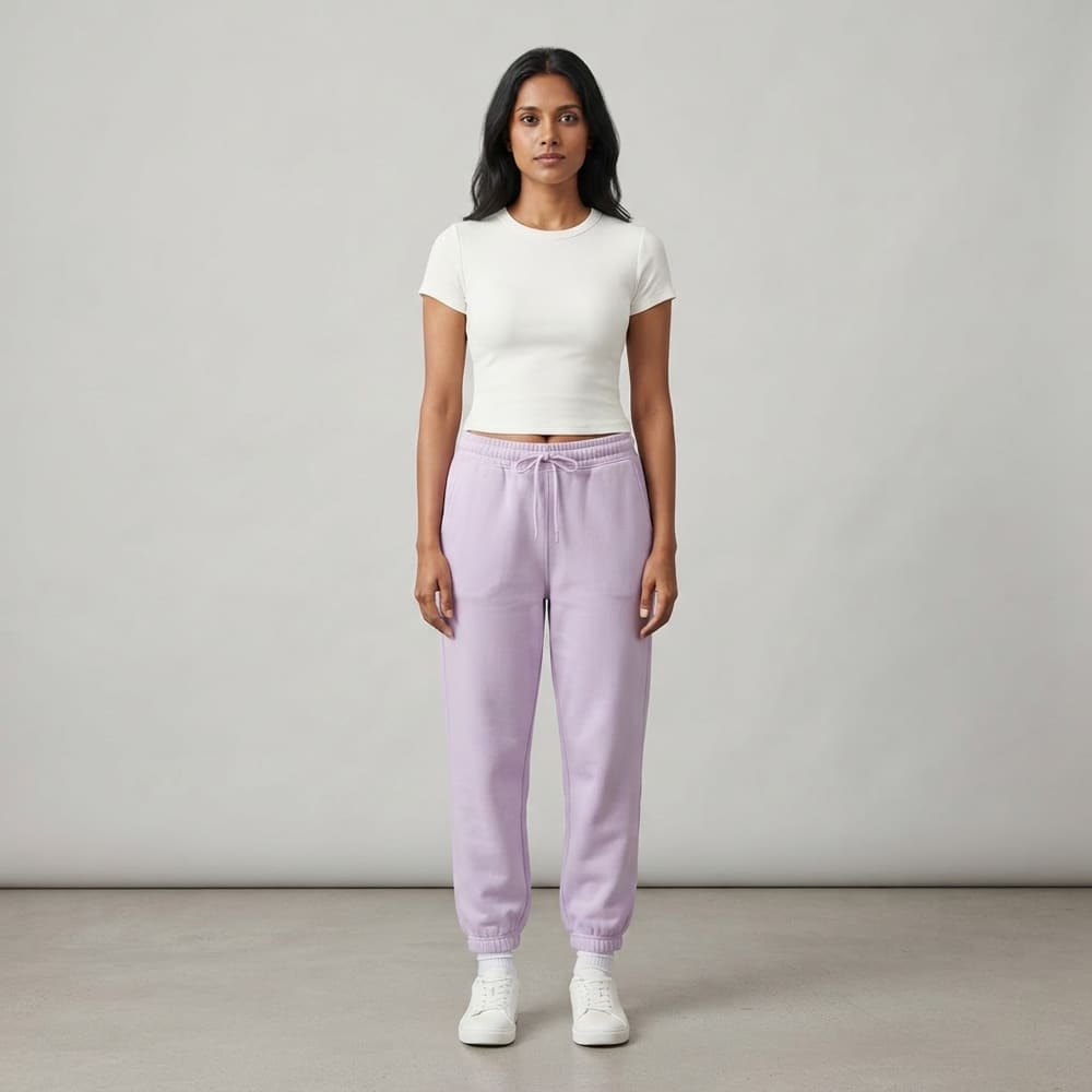 Indian woman wearing META NEST ACTIVEWEAR Coolfit Waist-Shaped Tee in Pearl White